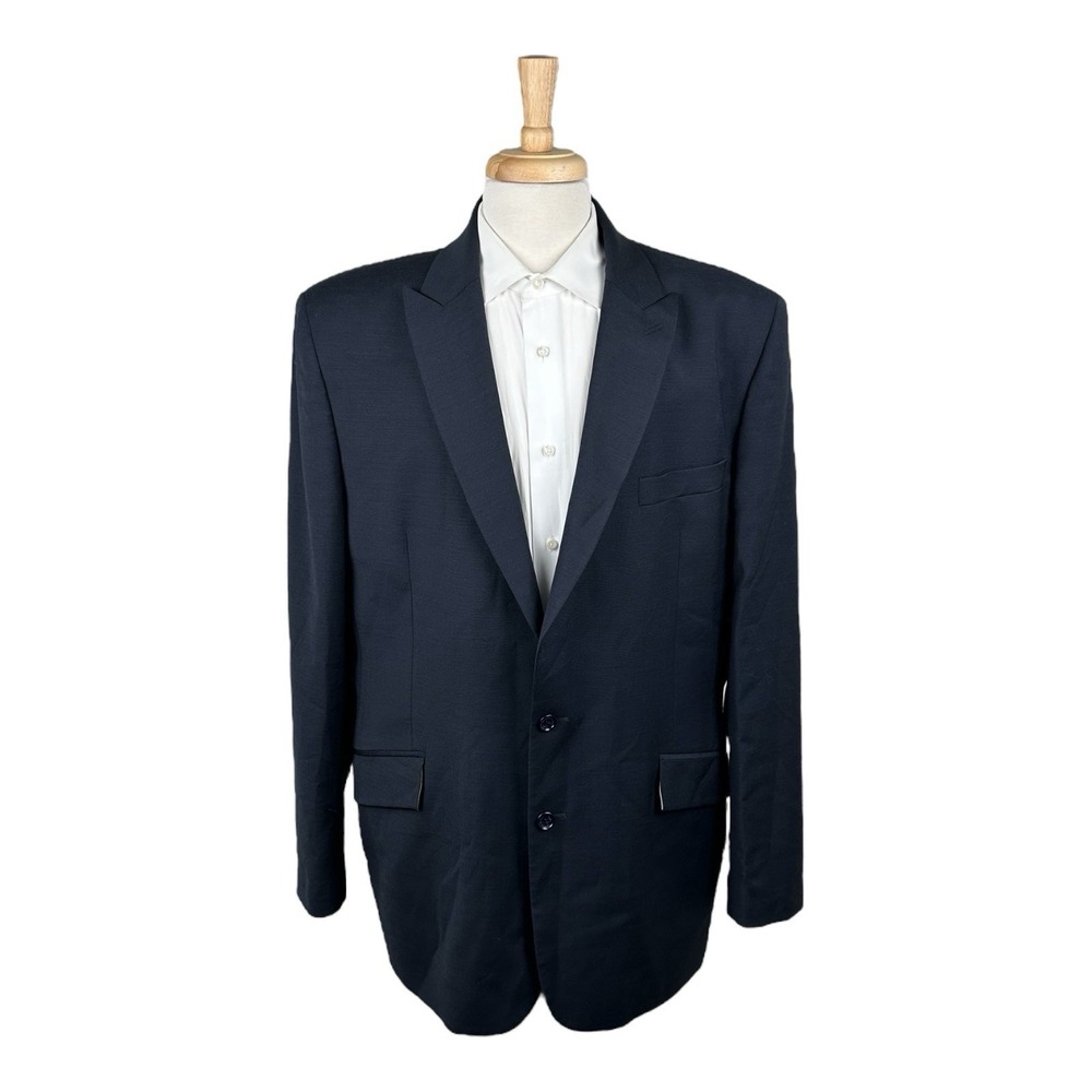 Dolce & Gabbana Blue Wool Blend VTG Peak Lapel Blazer Mens 48R IT 62